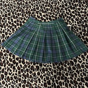 Plaid Green and Blue Women's Skirt